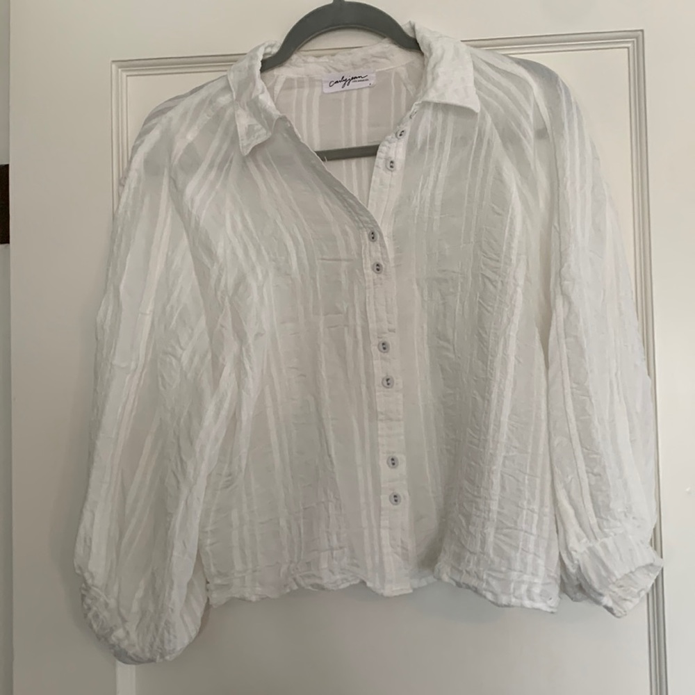 Carly Jean cream blouse with full sleeves - SIZE L